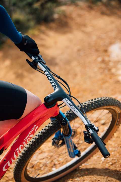   Vom Rennrad inspiriert: Der Monocoque-Lenker aus Carbon soll nicht nur gut aussehen, sondern auch das Gewicht drücken.