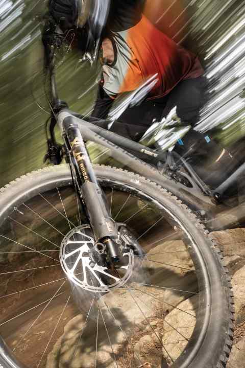 The Fox Podium being tested in the Geißkopf bike park.