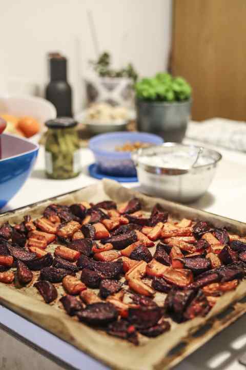 Oven vegetables are my personal meal-prep favourite and can be adapted to suit the season and region.