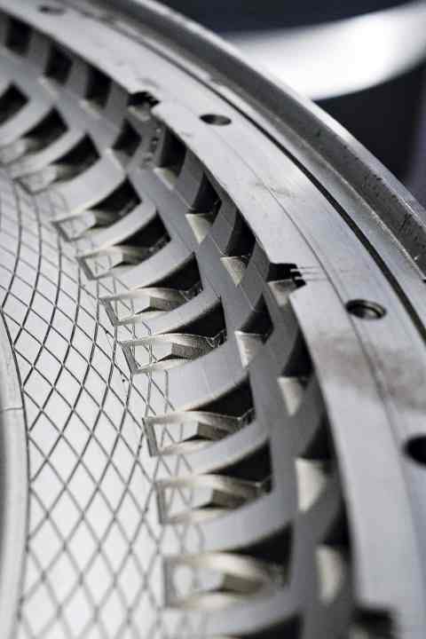 Steel mould for vulcanisation in tyre production.