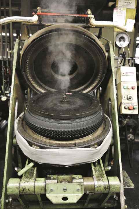 Baking tyres, as here at Continental in Germany, is a science in itself.