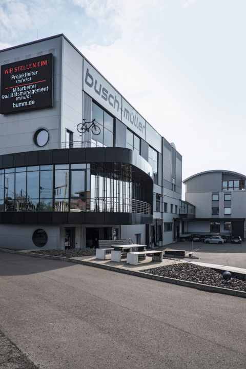 The modern headquarters of Busch & Müller.