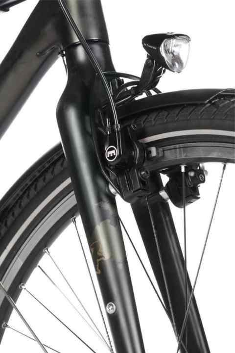 Not exactly typical for a touring bike: The Pinza fork on the Koga is made entirely of carbon.