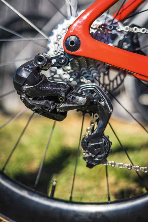 The Campagnolo Super Record drivetrain