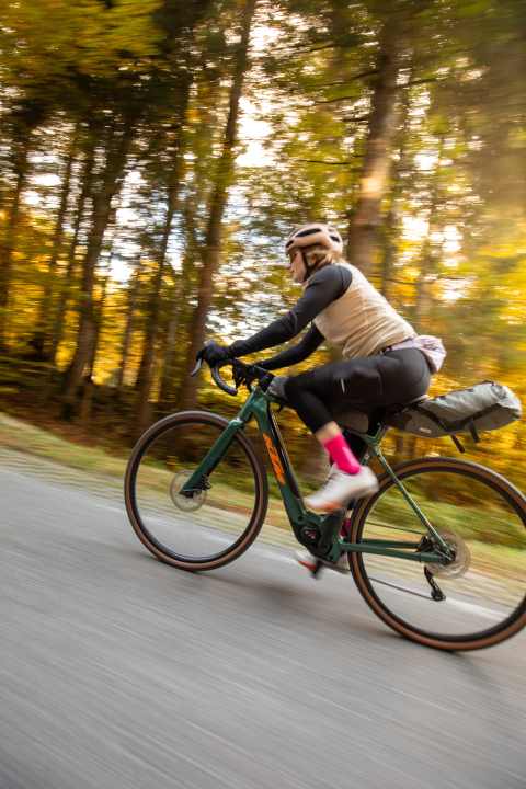 My luggage was stored in a saddle bag, a top tube bag and a hip bag