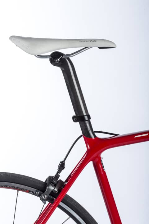   Trek speciality: The Ride-tuned seatpost is clamped over the seat tube. It is one of the reasons why the bike offers a high level of suspension comfort.