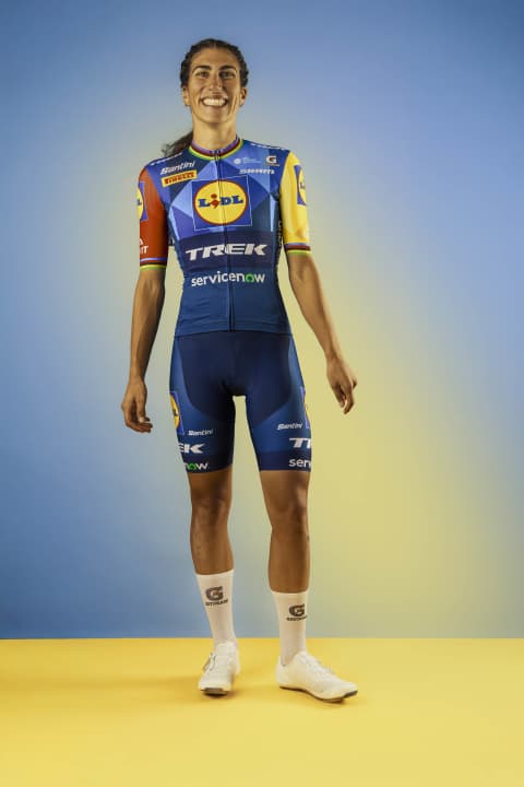 Elisa Balsamo in the new Lidl-Trek team jersey