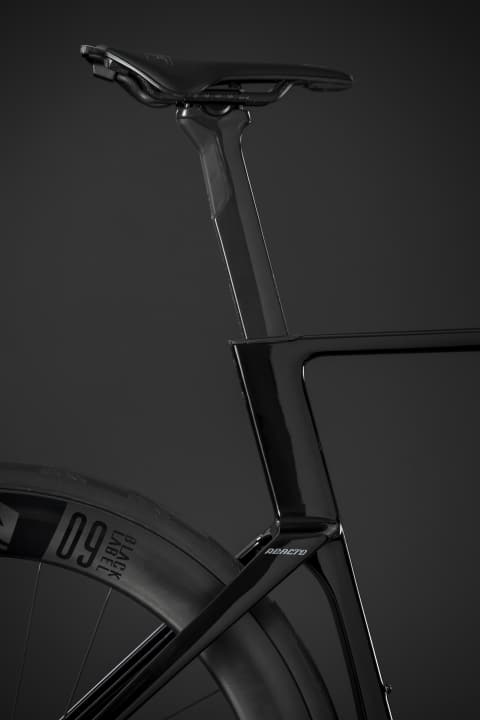 The aero seatpost with a cut-out at the rear should provide adequate suspension. A rear light can also be fitted in place of the rubber cover