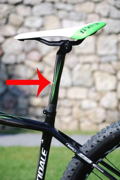  Integrated flex: It is not yet clear whether the standard seatpost will look exactly like this. Cannondale would like to obtain further opinions from racers and testers beforehand. In any case, it has passed all the important stability tests.