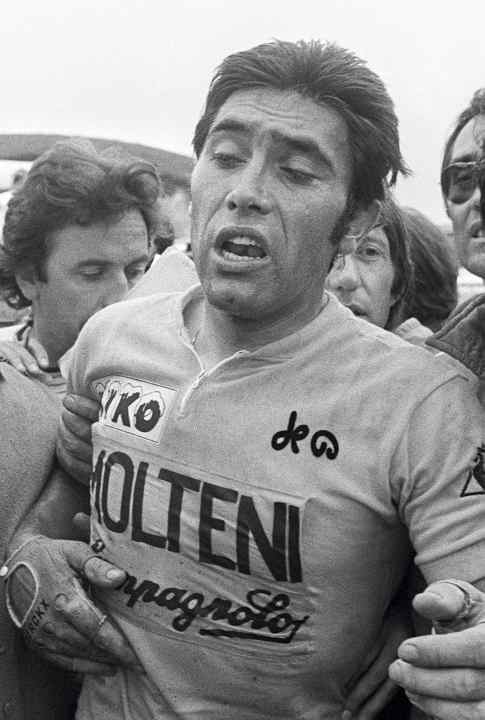 Too strong: French fans were increasingly annoyed by Merckx's superiority in the mid-70s. At the 1975 Tour, a spectator's liver hook knocked him out