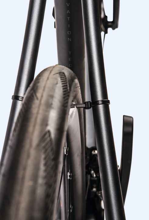 On road bikes with disc brakes, you can help yourself by tying cable ties (or adhesive tape) around the seat stays or fork blades. 