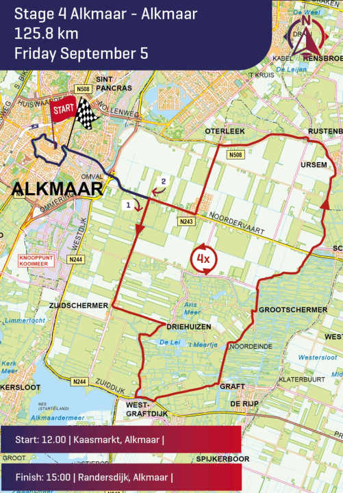 The route of the 4th stage of the Simac Ladies Tour 2025