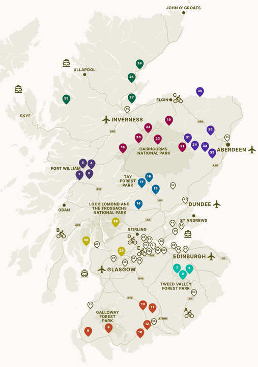 The menu card for a road trip round the whole of Scotland: preferably clockwise and, of course, driving on the left!