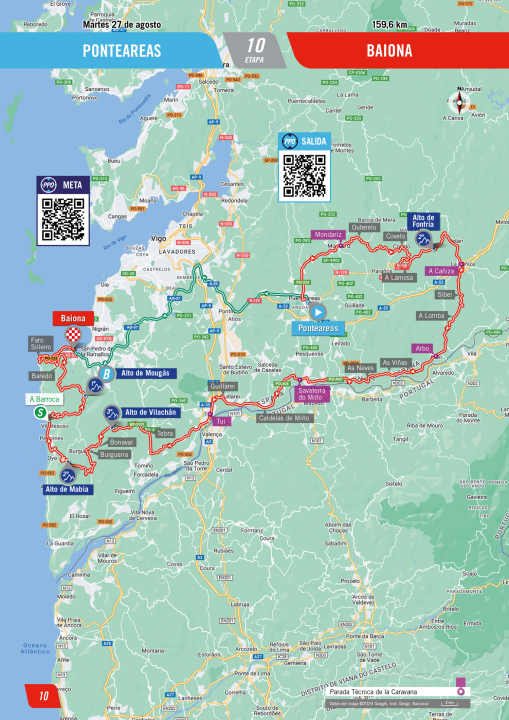 La 10e étape sur la carte