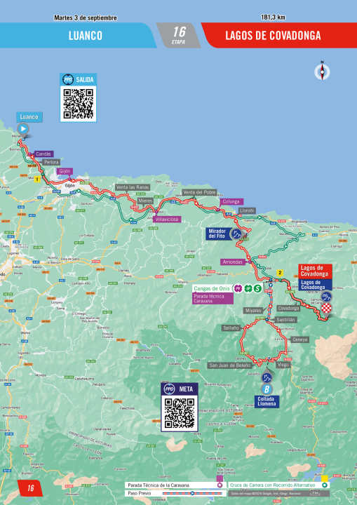 La 16e étape sur la carte
