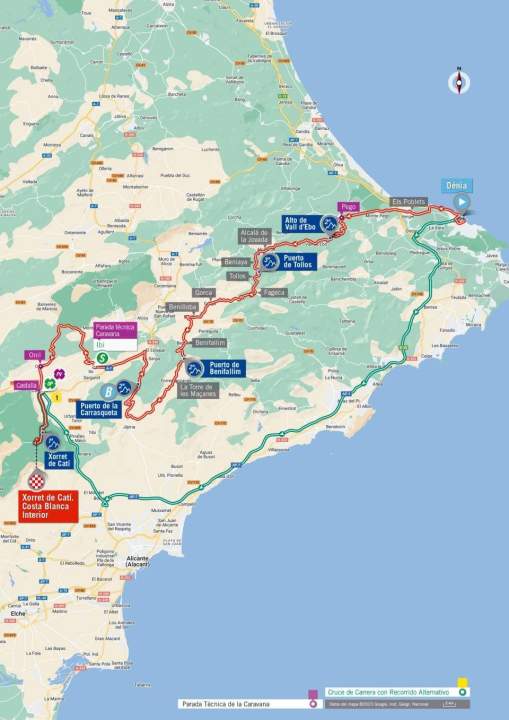 La vue cartographique de la 8e étape