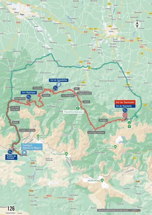 La vue cartographique de la 13e étape