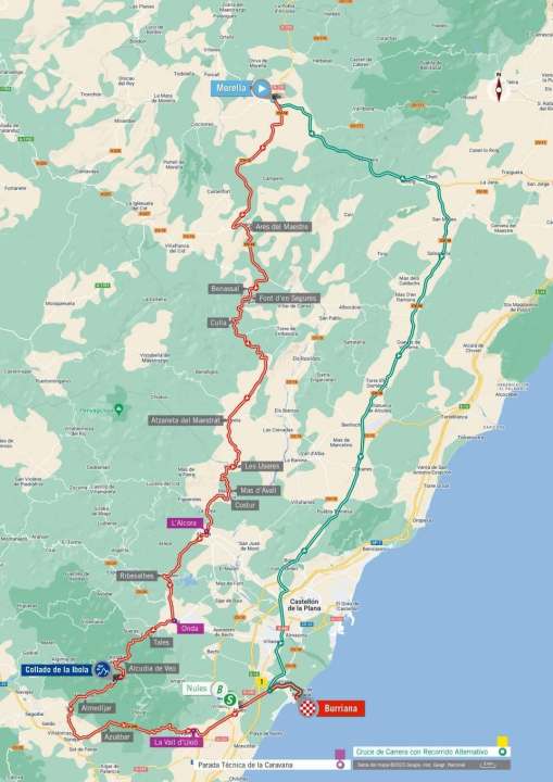 La vue cartographique de la 5e étape
