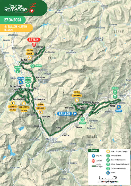 Die 4. Etappe in der Kartenansicht
