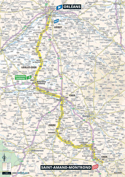 The 10th stage of the Tour de France 2024 on the map