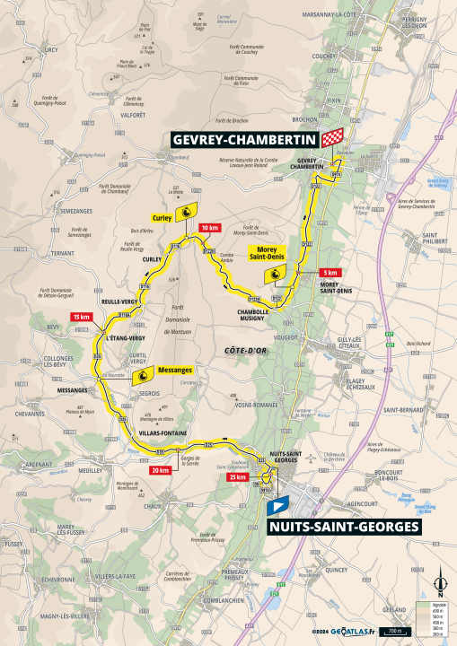 Die 7. Etappe der Tour de France 2024 auf der Karte