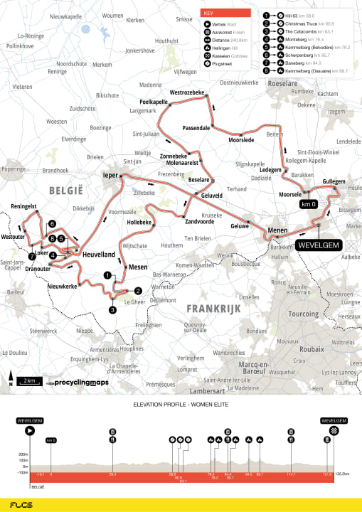 The route for the women in 2026