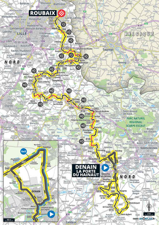 Paris-Roubaix 2025 der Frauen auf der Karte