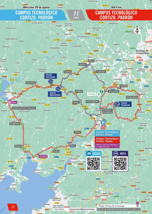 Die 11. Etappe auf der Karte