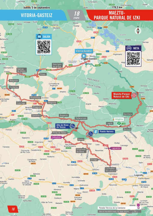 The 18th stage on the map
