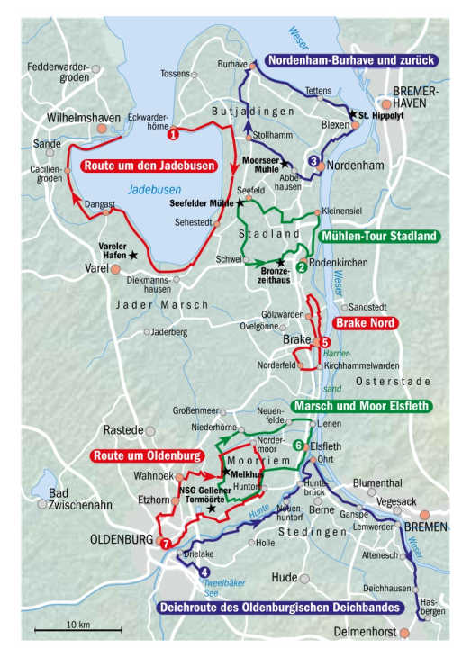 The Wesermarsch cycling region is a cycling area recognised by the ADFC.
