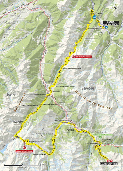 Die 7. Etappe auf der Karte