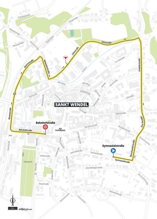 Die Karte des Prologs der Deutschland Tour 2023