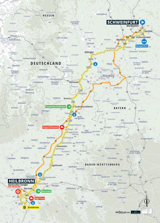 Die 1. Etappe auf der Karte