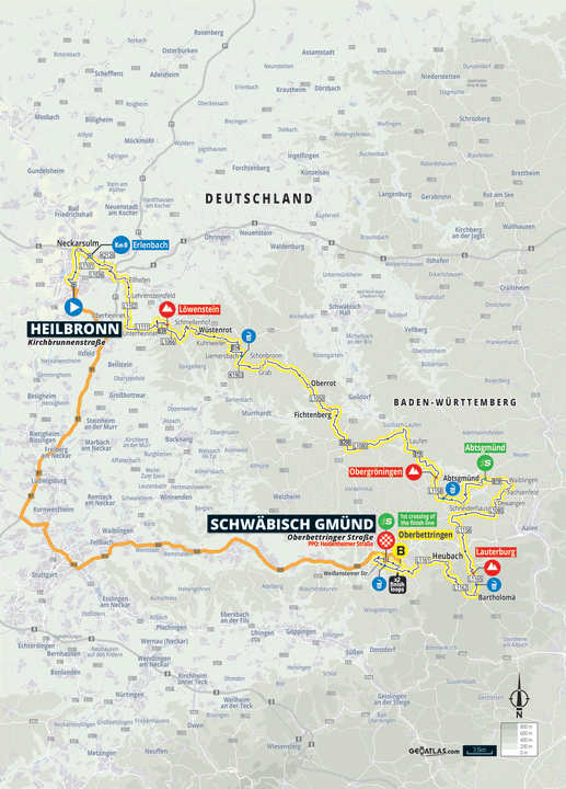 Die 2. Etappe auf der Karte