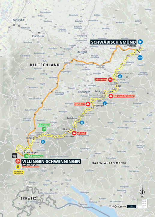 Die 3. Etappe auf der Karte