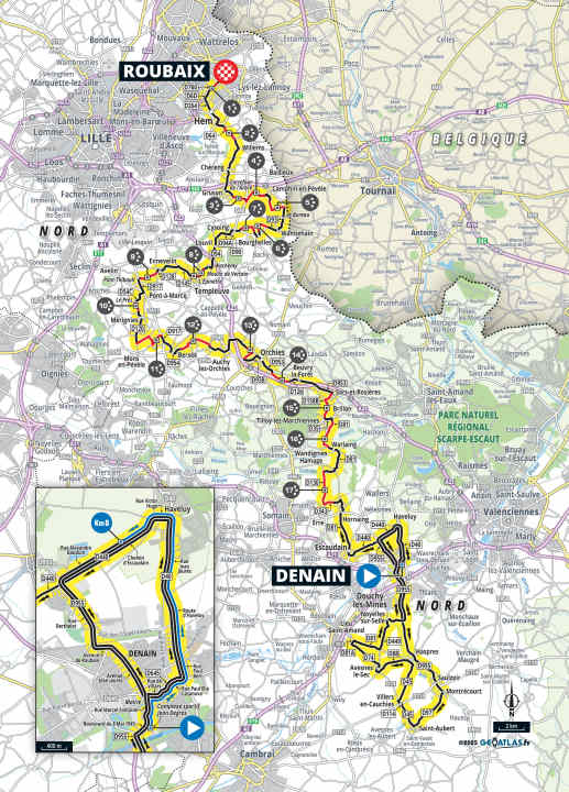 Paris-Roubaix Femmes 2025: The route on the map