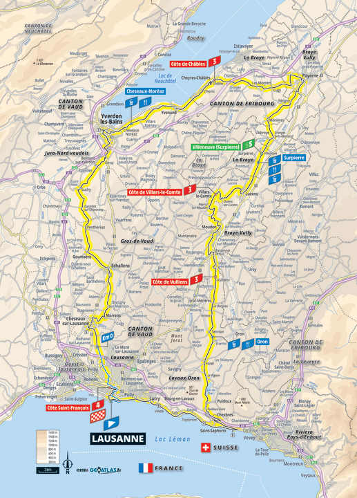 Die Strecke der 1. Etappe der Tour de France Femmes 2026