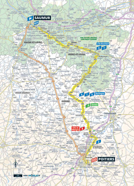 Die 4. Etappe der Tour de France Femmes 2025 auf der Karte