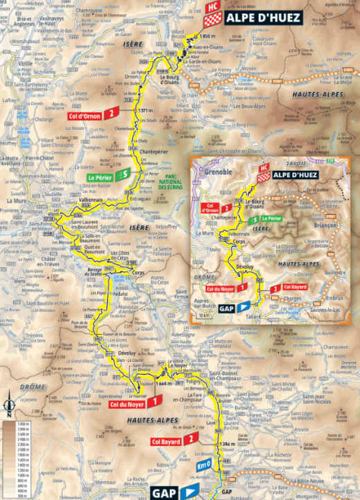 Die Strecke der 19. Etappe der Tour de France 2026