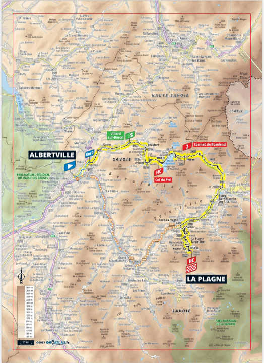 Die 19. Etappe der Tour de France 2025 auf der Karte