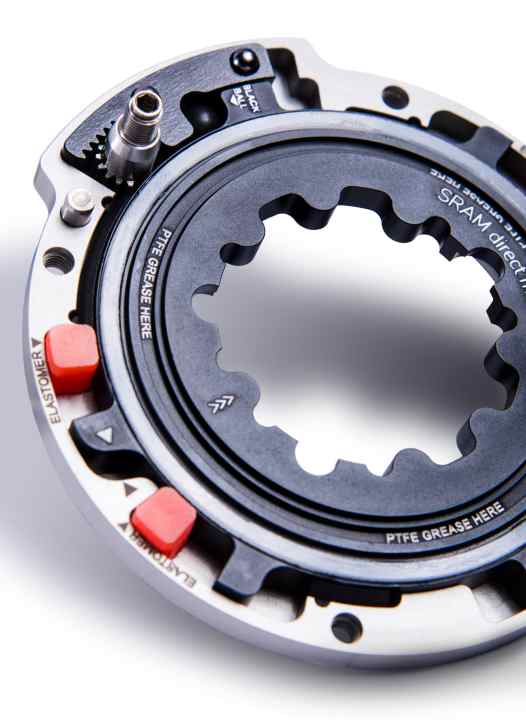 Elastomers and springs ensure smooth operation.