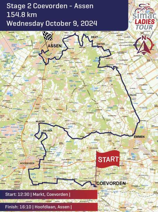Le parcours de la 2e étape du Simac Ladies Tour 2024
