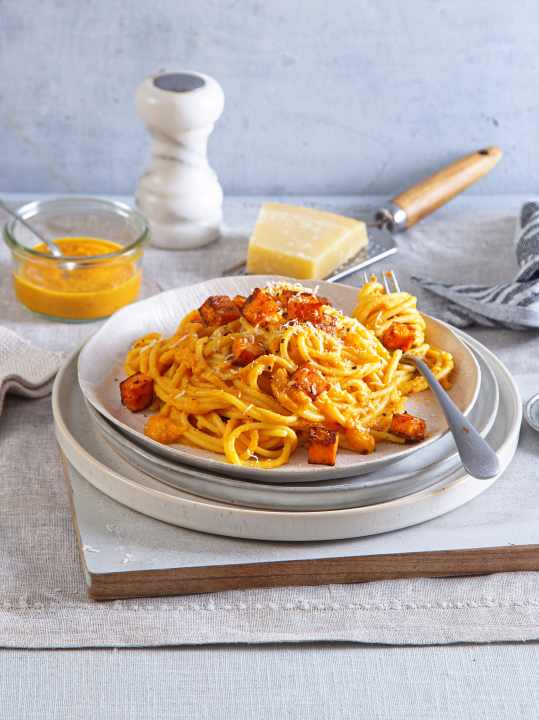 Pasta with sweet potato: effective and healthy carboloading that tastes good!