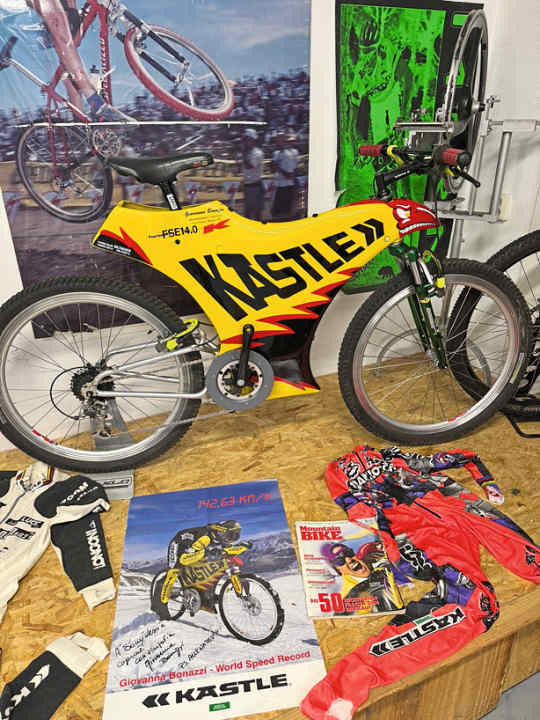 High-speed racer: Giovanna Bonazzi’s record-breaking bike (158 km/h on snow).