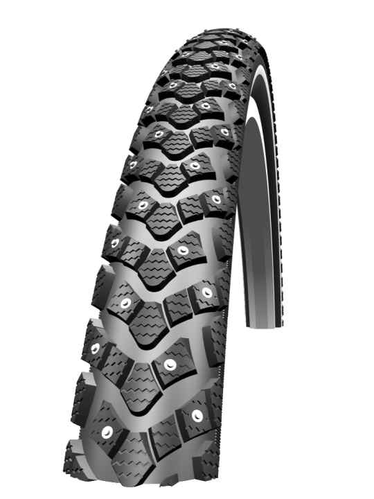   With 208 spikes on the outer lugs, the Schwalbe Marathon Winter sticks even in occasional contact with ice. The free centre tread maintains riding comfort on asphalt. Now also available in 29x2.00 inch.