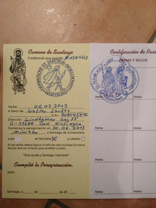   Am Kloster der Armen Schulschwestern den ersten Stempel abgeholt