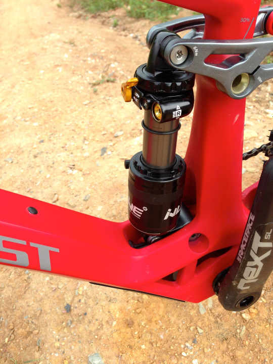   The Riot-Link rear suspension continues to offer 130 millimetres of travel, while the top model features the DB inline shock from Cane Creek.