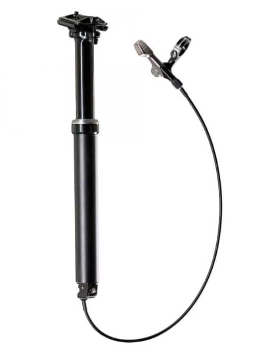 With the Drop-Line, Bontrager is launching its own dropper seatpost with an ergonomic lever.