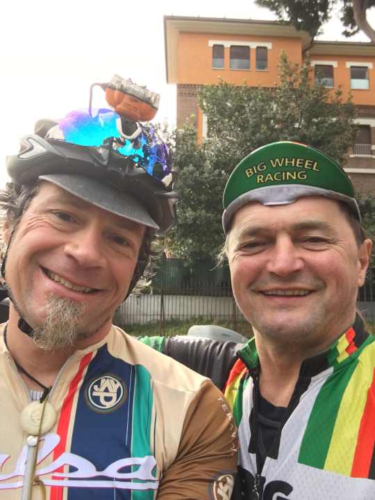   Walter Lauter with Jay Petervary before the start of the Italy Divide 2016.