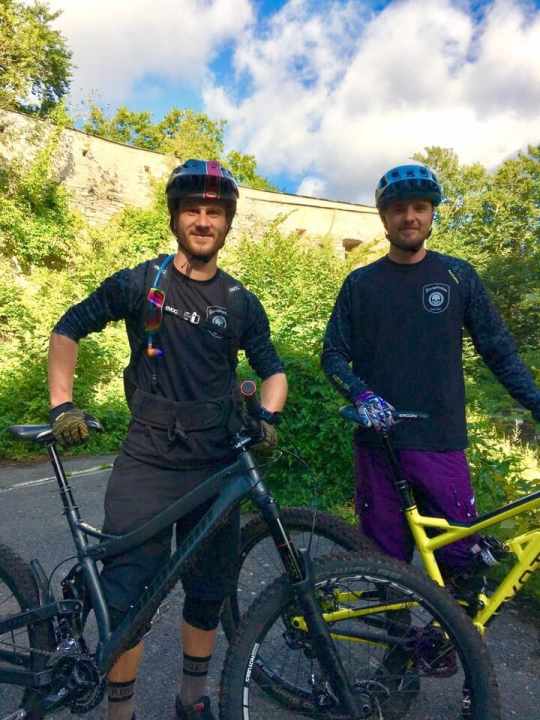   The guys from the Racepiraten from Neuburg on their home trails around the Alte Burg.